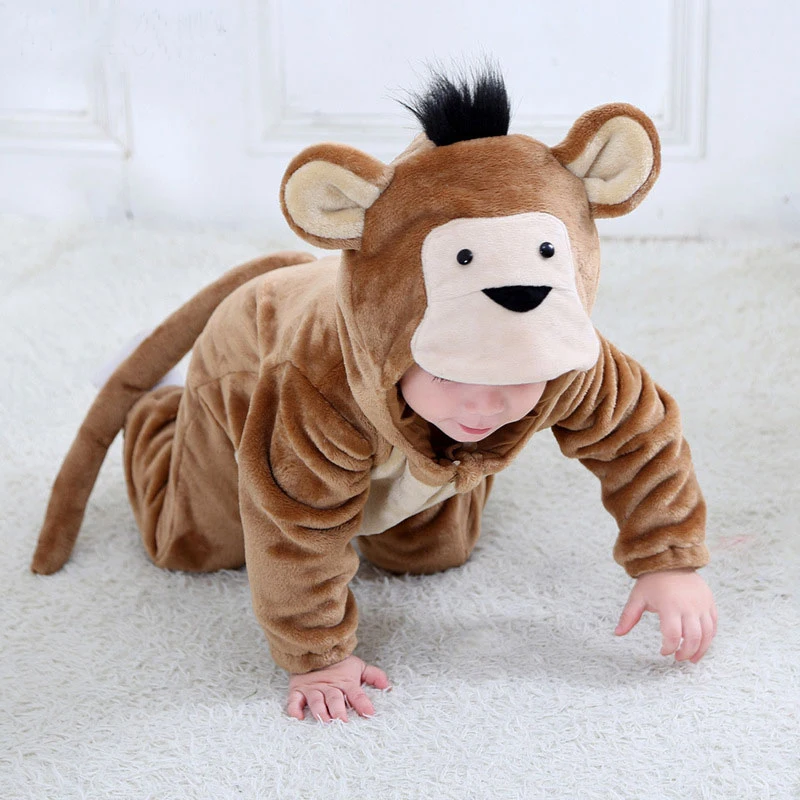 

Cute Baby rompers boys girls clothes new born baby costume jumpsuit Infant onesie winter monkey pajamas ropa bebe recem nascido