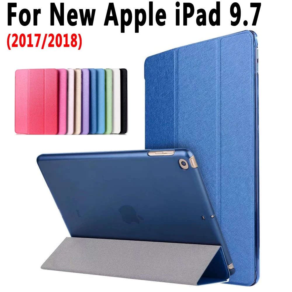 

Ultra Slim Light Smart Case for New Apple iPad 9.7 2017 2018 Cover Tablet Silk Three-Fold Stand Flip Case for iPad 9.7 2017 2018