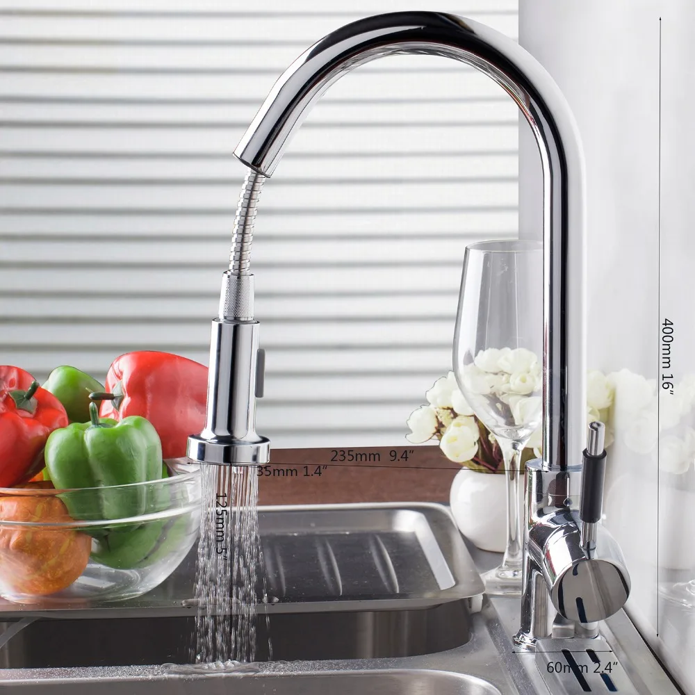 

DE Superior in Quality and Reasonable in Price Kitchen Faucet Chrome Polished Basin Faucet Hot and Cold Water Swivel Mixer Tap