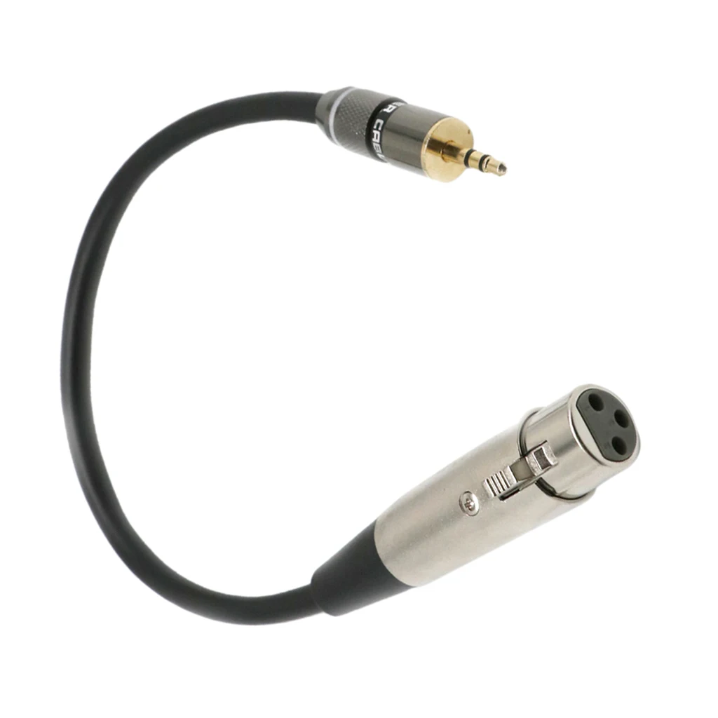 3.5mm 1/8 Male Plug To XLR Female Socket Adapter Converter Extension Cable Cord - 9 inch