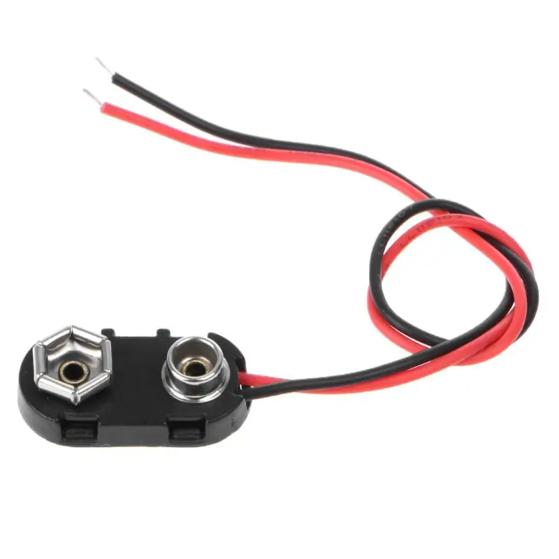 

High Quality PP3 9V Battery Clip Connector I Type Tinned Wire Leads 150mm