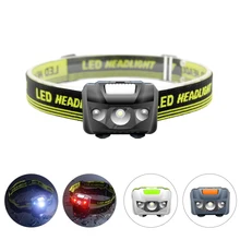 SOLOLANDOR mini Headlamp 4 Mode Red/White Light Flash LED Head light Camping Head lamp Travel mini hike Headlight AAA battery sipids s10 1 led white 2 led red 2 mode headlamp black fluorescent green 3 x aaa