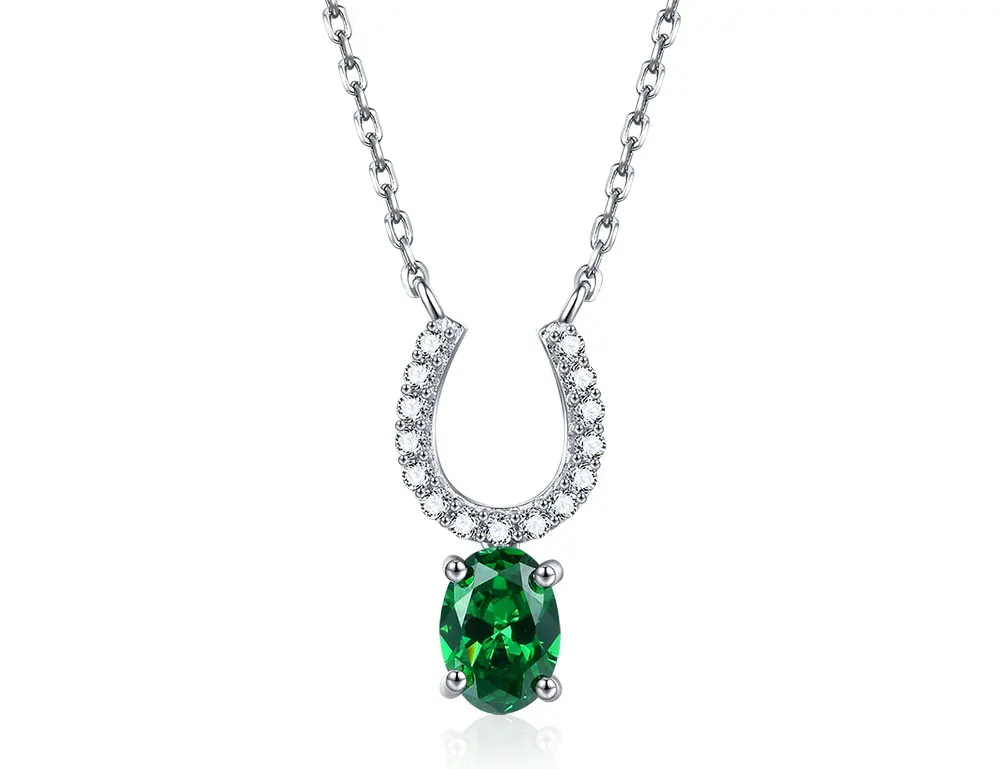 silver emerald pendants CANL00386SB-1
