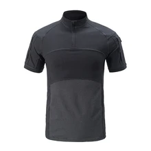 Новая камуфляжная тактическая футболка мужская летняя эластичная Военный стиль Армия Военные футболки хлопок с длинным рукавом камуфляж Охота Одежда