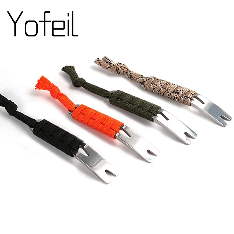 

Outdoor Pocket Tool 4-Color Crowbar Ultra-light Stainless Steel Tool With Rope Hiking Accessories Backpack Accessories For Outdo