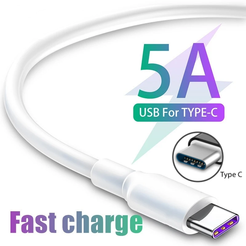 

USB Type C Cable 5A QC Cable Fast Charging for xiaomi redmi k20 pro OnePlus Samsung a70 a50 s10 plus Huawei p20 lite USB Tipo C