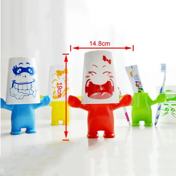 Детская пара прекрасный гигантский серии мультфильм пластик зубная щётка держатель набор аксессуары для ванной комнаты кружки