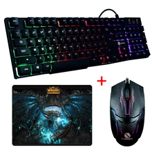 Wired Rainbow Backlit GTX300 illuminated Multimedia Ergonomic Usb Gaming Keyboard + Optical Gaming Mouse Sets + Cool Mouse Pad