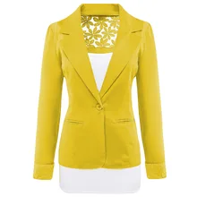 Для женщин S Демисезонный Куртки и Пальто для будущих мам Для женщин Slim Fit Blazer feminino выдалбливают Кружево пиджак женский Черный, красный, белый цвета хаки фиолетовый