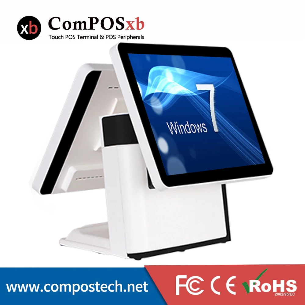 15" Touch Screen POS System Terminal With Second Display Monitor Truth