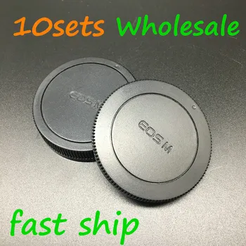 

10sets wholesale cheap Camera Body cap + Rear Lens Cap Hood Protector for For canon EOS M M2 M3 M5 M6 M10 Camera front back
