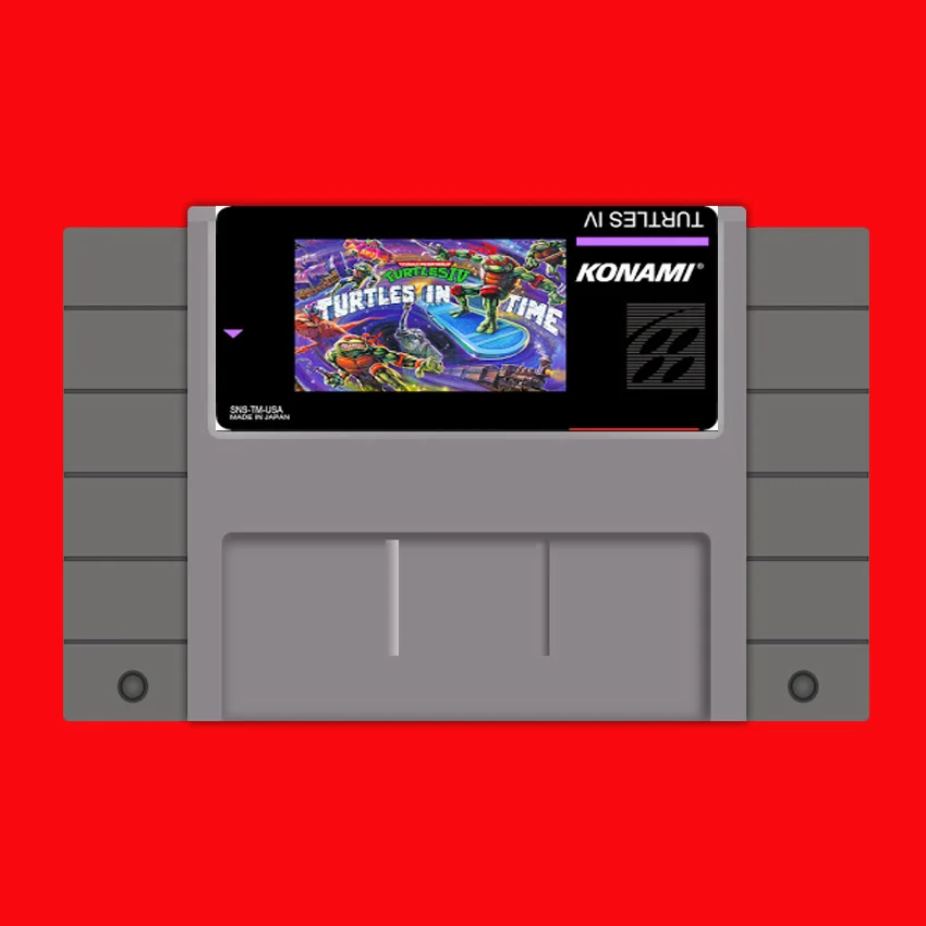 

Turtles in Time 16 bit Big Gray Game Card For USA NTSC Game Player