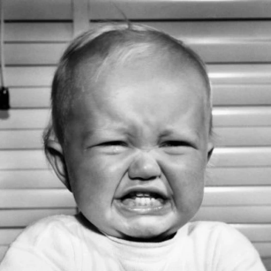 Portrait of baby crying Poster Print (18 x 24)