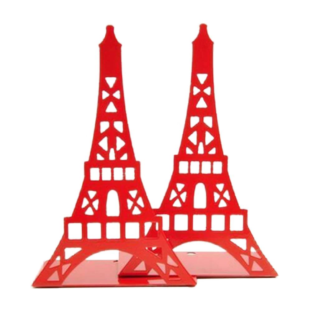 

1Pair Bookshelf Stand Eiffel Tower Large Organizer Home Bookend Metal Desk Holder Office Decorations Gift Stationery Fashion