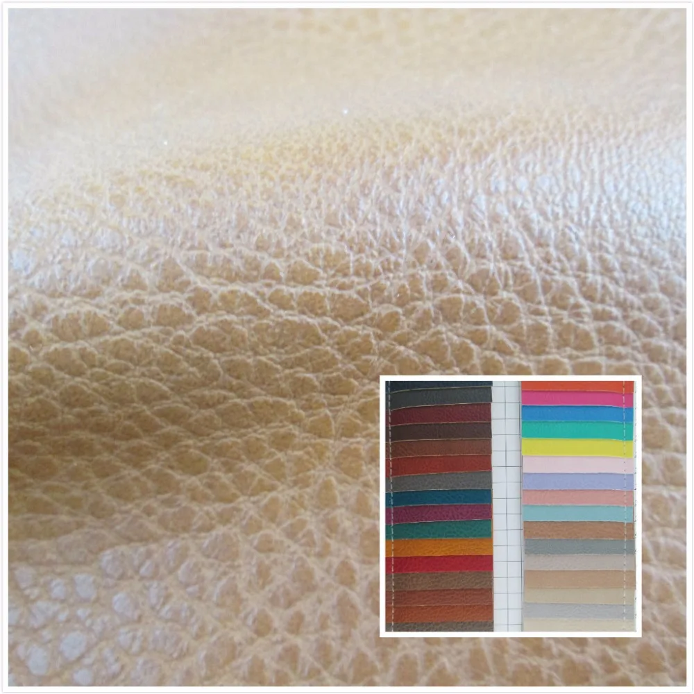 Popular High quality Litchi grain soft toughness faux leather fabric PU