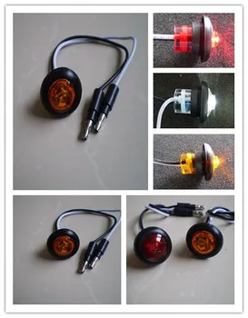 

100 PCS 3 color 12V or 24v 0.75" 3/4 inch Sealed led Truck trailer Fire Eye Side Marker terminal Clearance Lamp external Lights