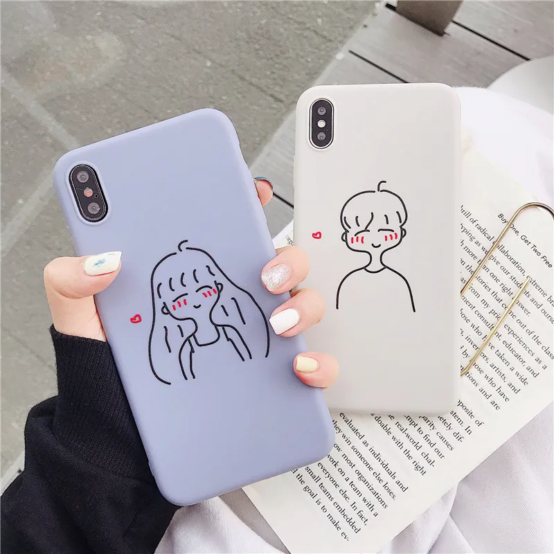 

New Couples Candy Color Silicon Case Cover for Iphone 6 7 8 6S Plus X Phone Cover Shell for Iphone Xr Xs Max Fitted Phone Case