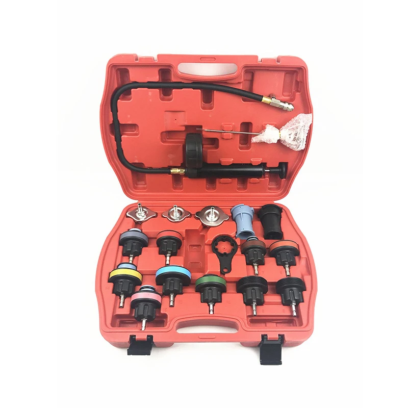 

18Pcs Radiator Pressure Tester Kit Car Water Tank Leak Detector Universal