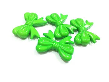 

Wholesale ! 46x36mm 60pcs/lot Light Green Acrylic Bow Beads For Fashion Jewelry Making