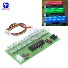 Solderless 16 Светодиодный Двухканальный аудио уровень индикаторный усилитель лампы синий/зеленый/красный светодиодный светильник DC 8-12 В VU метр модуль