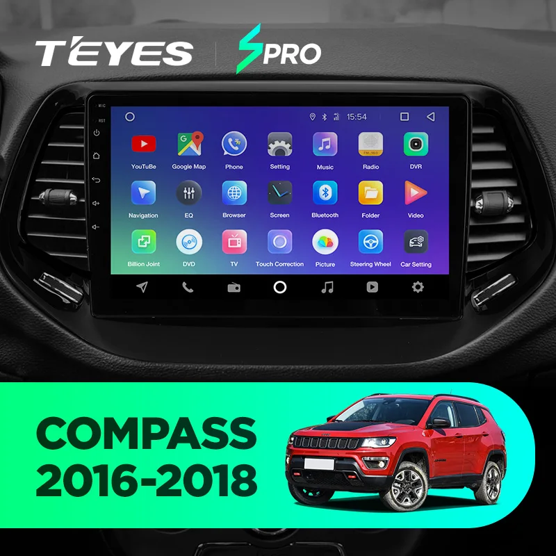 Discount TEYES SPRO For Jeep Compass 2 MP 2016 2017 2018 Car Radio Multimedia Video Player Navigation GPS Android 8.1 No 2din 2 din dvd 2