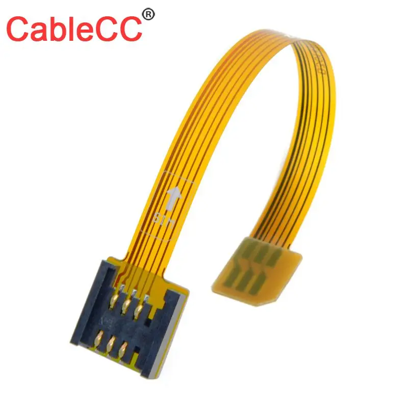 

CableCC 3G 4G Micro SIM Card Kit Male to Standard UIM SIM Female Extension Soft Flat FPC Cable Extender 10cm