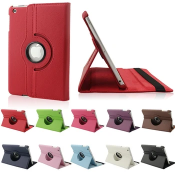 

For Apple iPad Air 2 ( A1566 A1567 ) Flip PU Leather Rotating Stand Sleep Wakup Smart Cover Case for iPad 6 / Air2