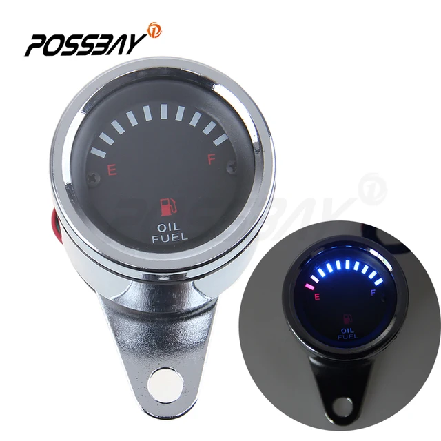 Motorcycle Speedometer Stainless Steel 12V Universal Motorcycle Fuel
