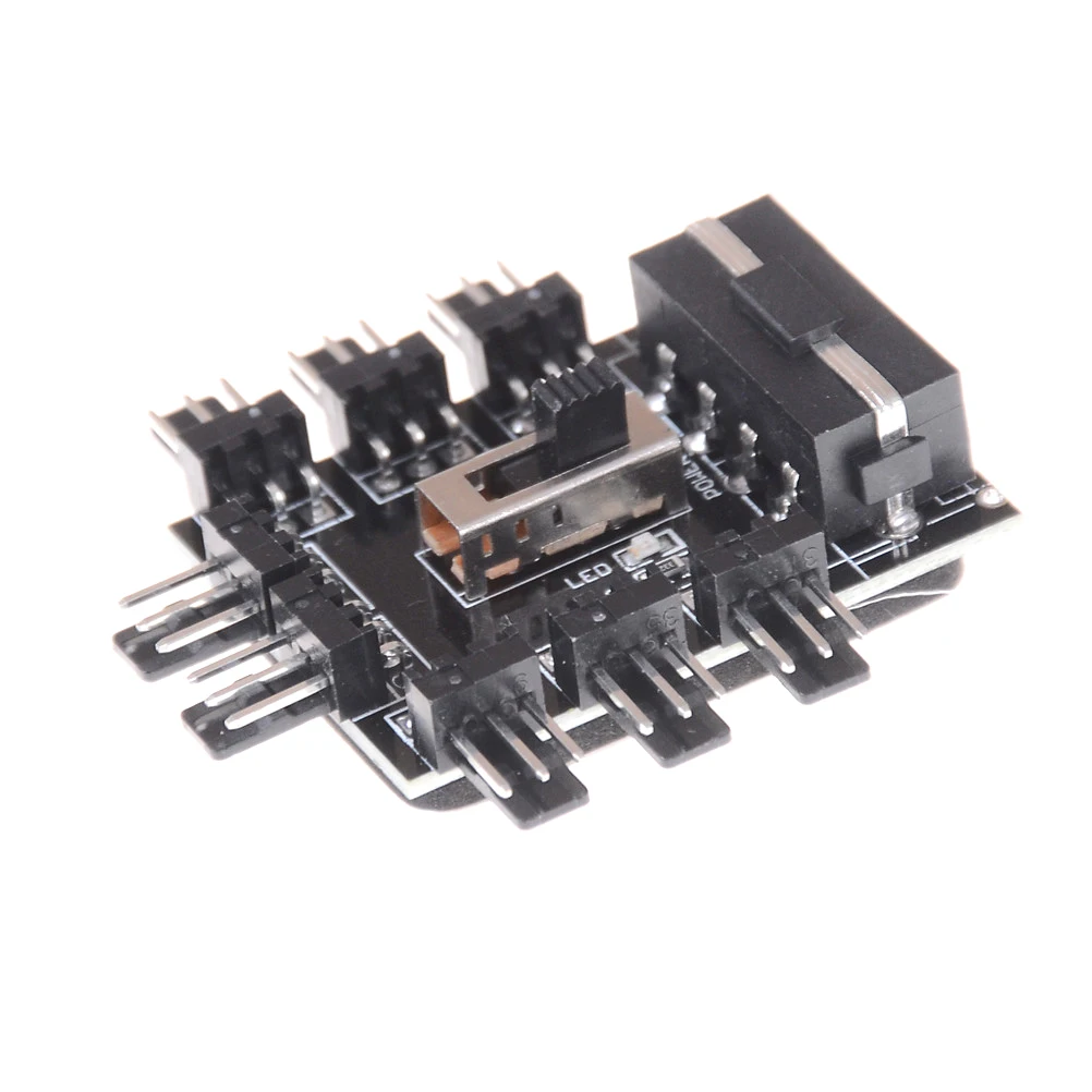 Splitter Cooling Fan Hub para Computador pc a Way 3pin 12v Tomada Adaptador Pcb Nível de Controle de Velocidade Ide Molex - Imagem 6