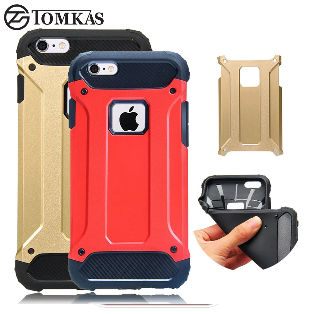 TOMKAS Cover For iPhone 6 6S Case Hybrid Tough Armor Protection Corners