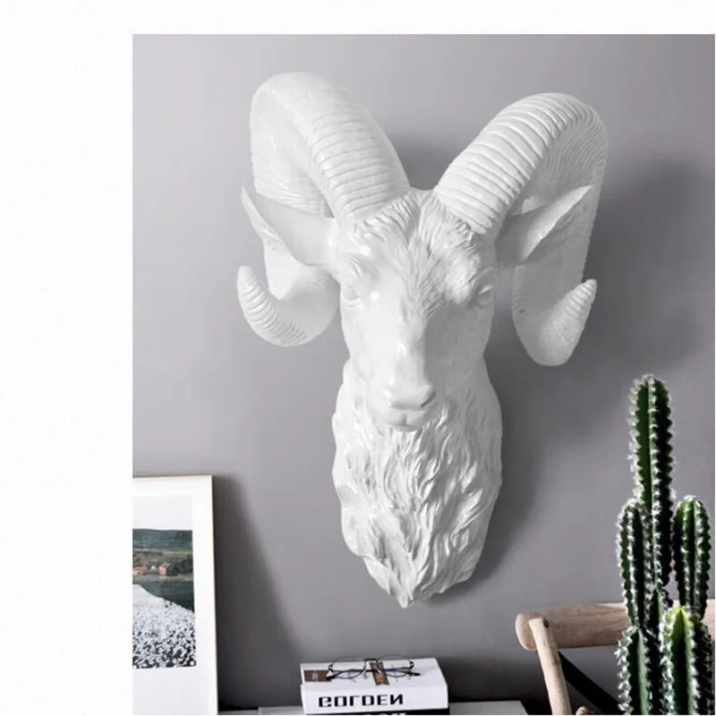 Американская голова животного золотая голова оленя белая Антилопа настенный Декор 3D домашний настенный фон украшение изделия из смолы
