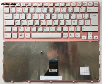

FR French keyboard For SONY SVE14 SVE 14 White with Pink Frame Laptop Keyboard FR Layout