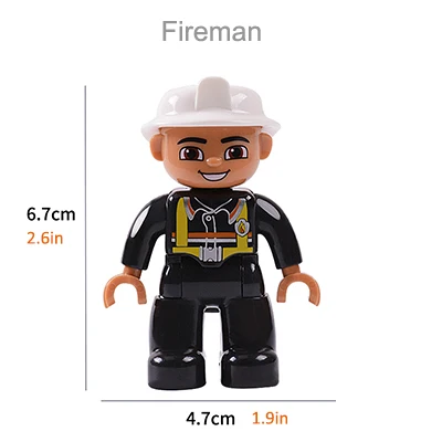 Строительные блоки большого размера персонаж семейный рабочий полицейский фигурки совместим с Duplo кирпичи образовательные игрушки для детей