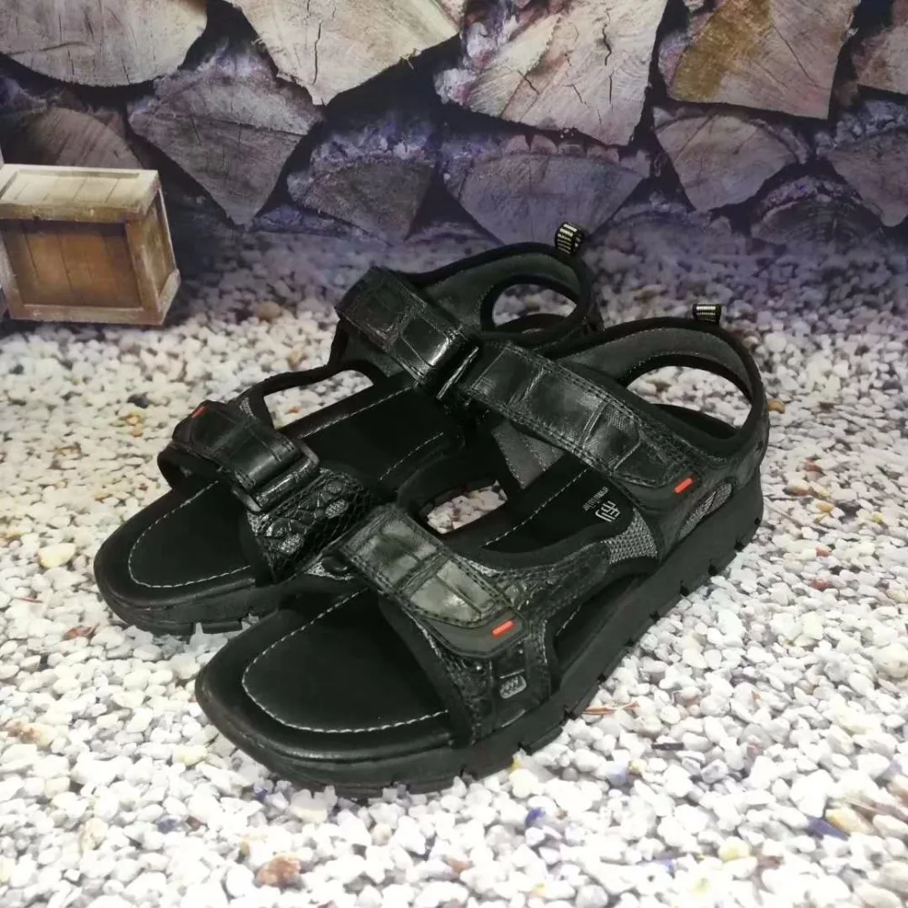 crocodile skin sandals