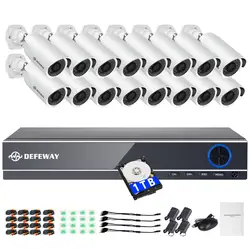 Defeway HD 16CH 1080 P CCTV система безопасности 16 шт. 2000TVL ИК аналоговая камера высокого разрешения 1080 P видеонаблюдение 2.0MP камеры видеонаблюдения