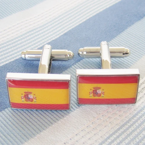 Spain Spanish Espanol Flag Cufflink Cuff Link 4 Pairs Wholesale Free