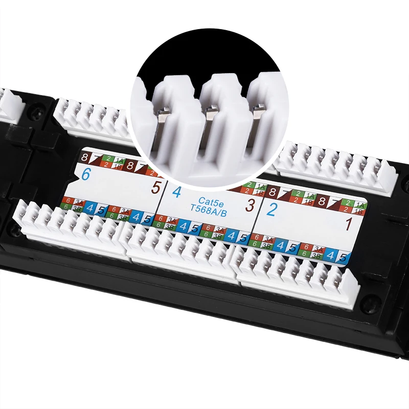 1U 19 дюймовая 24 портовая патч панель RJ45 Cat5e UTP неэкранированная Ethernet настенная