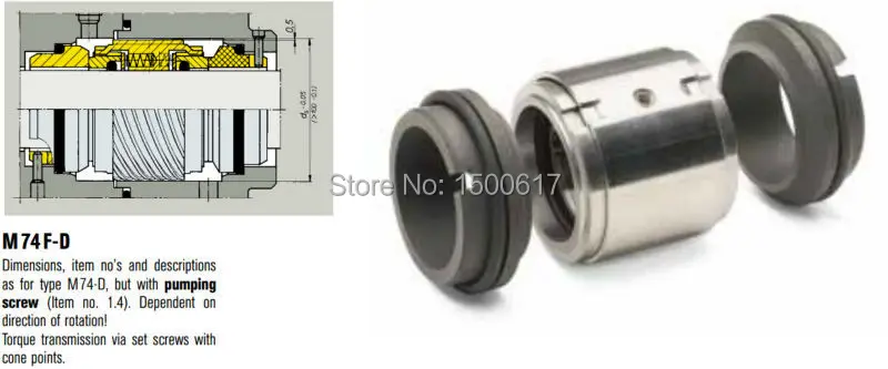 M74D-38(M74D/38-G9) механические уплотнения burgmann | M74-D двойное(двустороннее) механическое уплотнение для вала размер 38 мм насосы