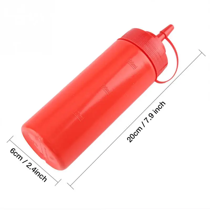 Пластиковая бутылка для приправ, диспенсер для соуса с томатом, горчичный Безопасный Удобный контейнер для хранения кетчупа - Цвет: Красный