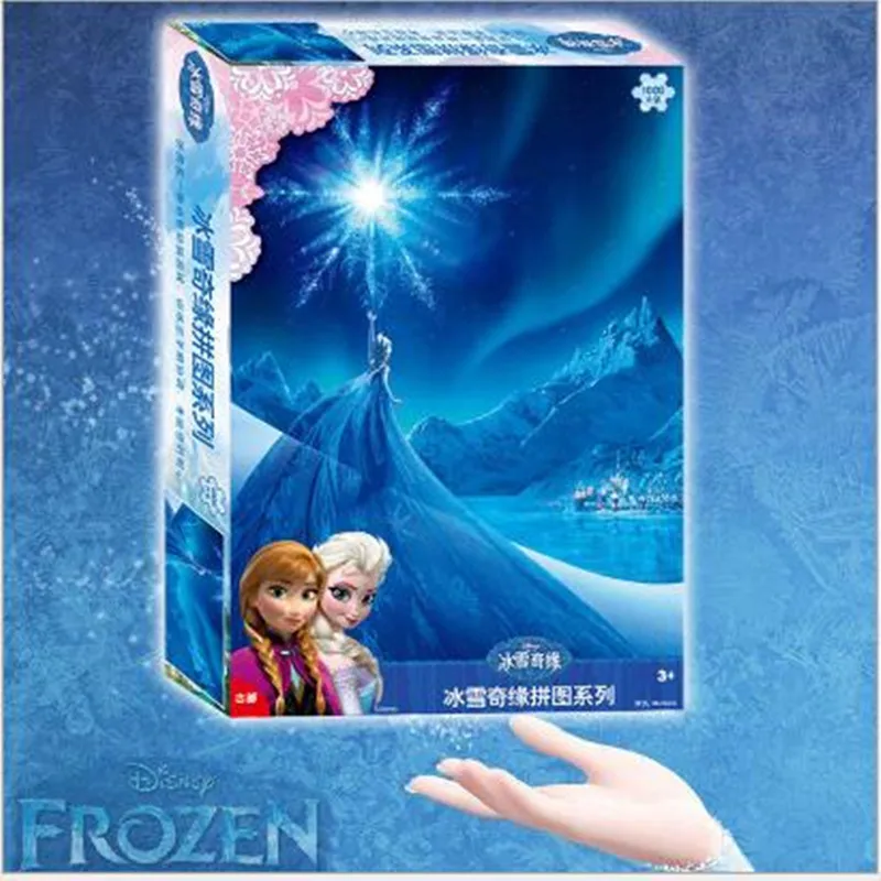 

Genuine Disney Frozen Romance 1000 Piece Adult Puzzle Paper Boxed Puzzle Puzzle Parent-child Toy Gift Toy for Children