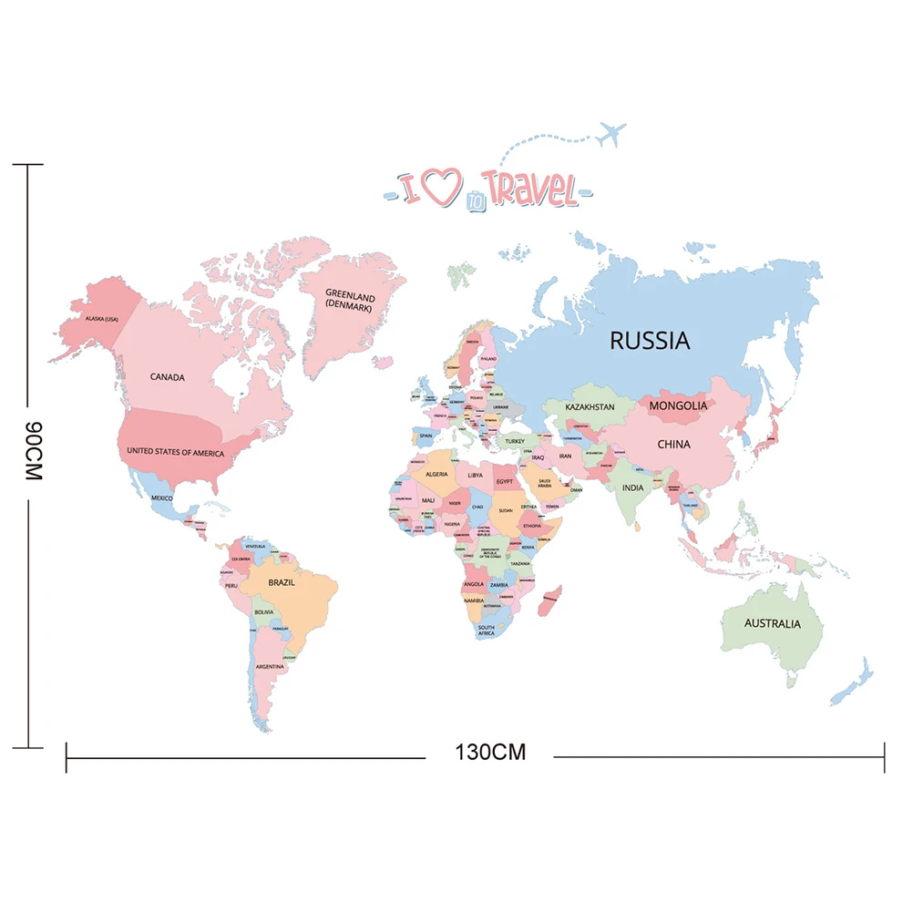 Съемный нетоксичный креативный пилинг и палка карта мира настенные наклейки обои для детской комнаты дома детской школы