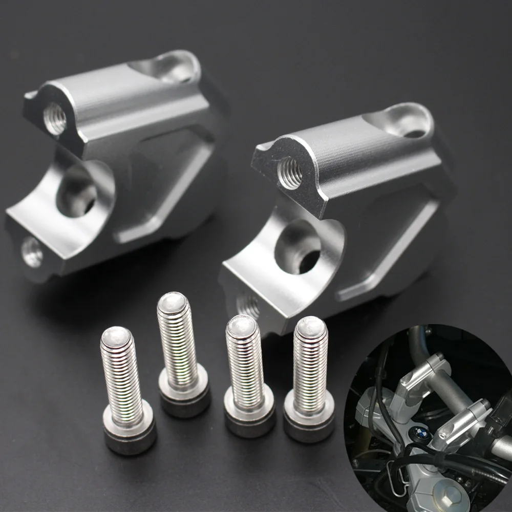 Mayitr 2PCS CNC Machining Handlebar Risers Bar Clamp Extend Adapter