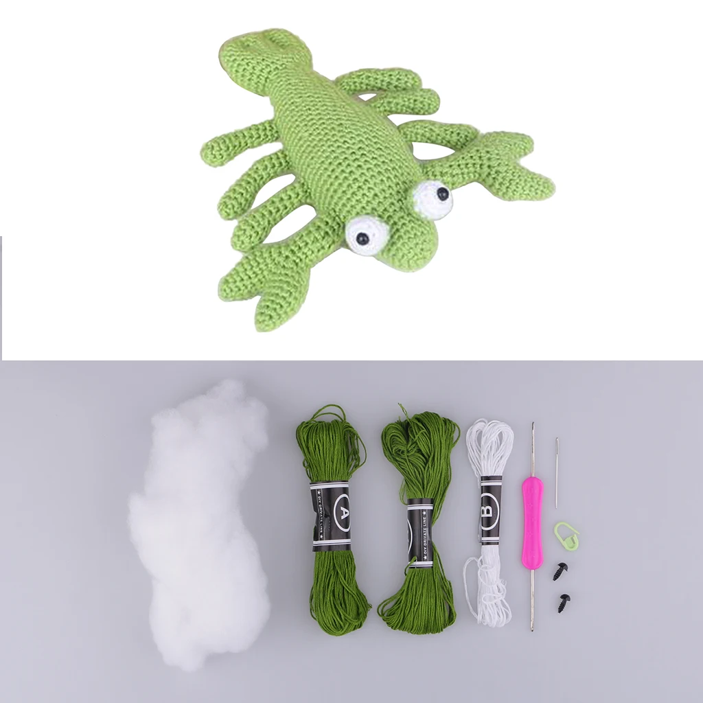 Handmade DIY Lobster Doll Toy Crochet Kit Amigurumi Kit for Kids Beginners Crafts