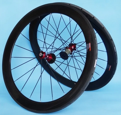 Полный углеродный дорожный велосипед набор колес с шинами с камерой внутри 700C-60 мм втулки Novatec-красный