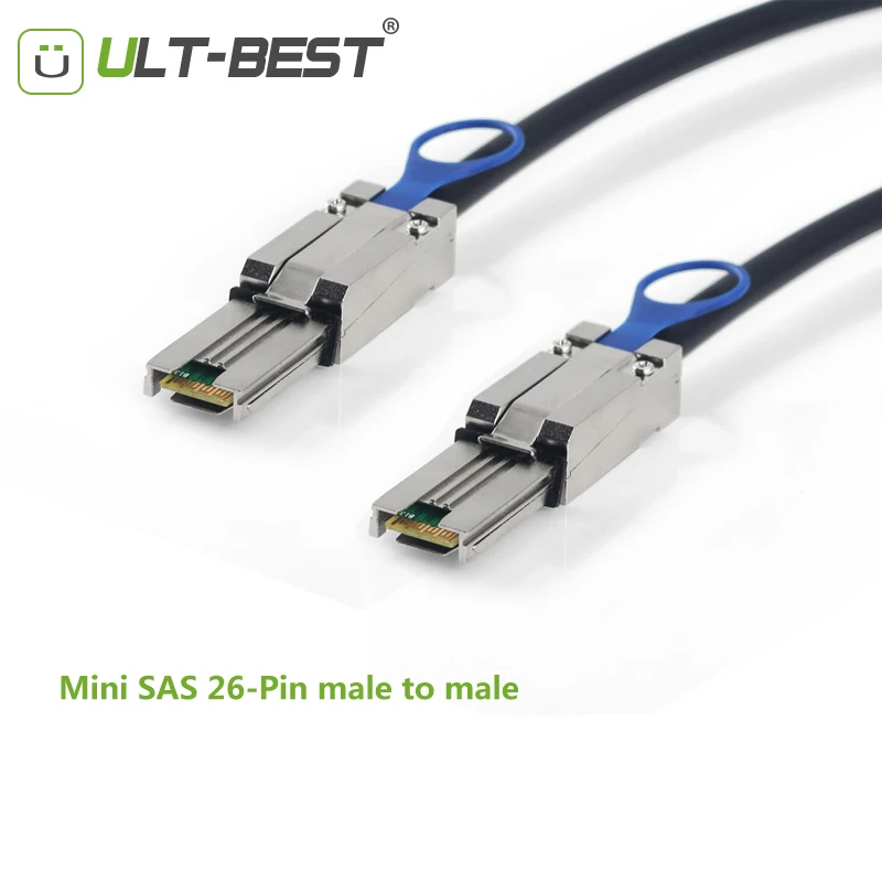 ULT BEST внешний мини SAS 26Pin SFF 8088 Male to Mini Мужской кабель для хранения данных черный 1 м
