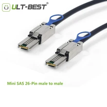 ULT-BEST External Mini SAS 26Pin SFF-8088 Male to Mini SAS 26Pin SFF-8088 Male Data Storage Cable Black 1M for Server networks