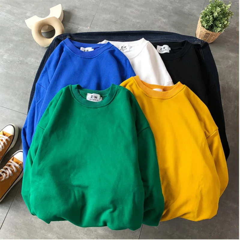 

Spring New Hoodies Men Fashion Solid Color Casual Pullover Man Streetwear Hip Hop Loose Cotton Sweatshirt Homme Hoodie M-2XL