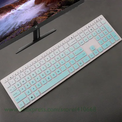 Desktop Keyboard Cover Protector Skin Computer For HP Pavilion All-in-One PC 24-xa 24-xa0002a 24-xa0300nd 24-xa0051hk 23.8 inch - Цвет: Gradual skyblue