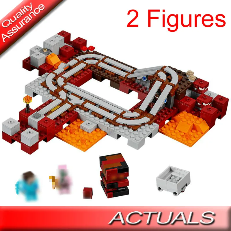 

Minecrafted 18024 My World Nether Railway Building Blocks Boys Bricks Children Toy Compatible Legoed 21130 Decool Bela