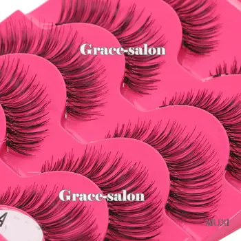

5 Pairs Natural Long Eye Lashes Makeup Handmade Thick Fake False Eyelashes